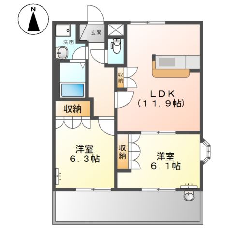 2階の間取り図