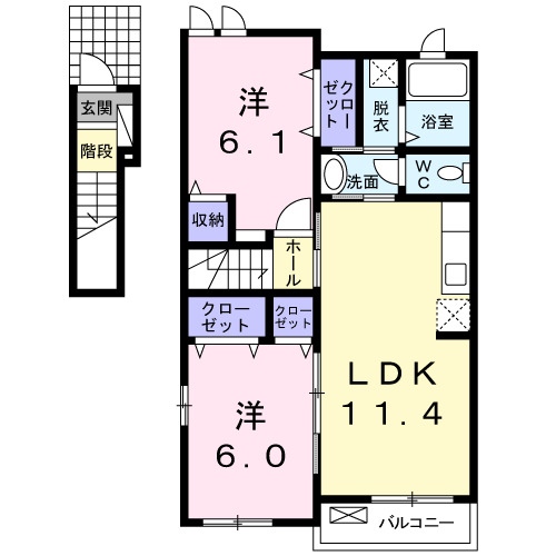 2階の間取り図
