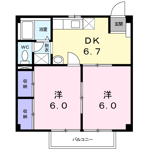 2階の間取り図