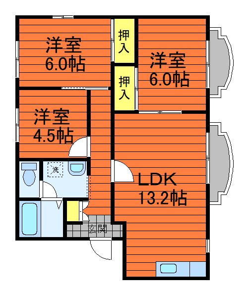 2階の間取り図