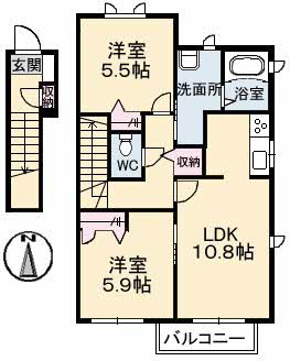 2階の間取り図