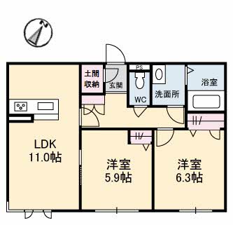 1階の間取り図