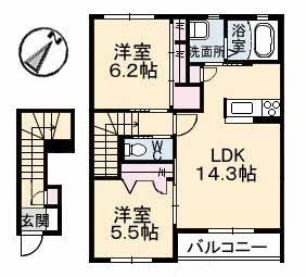 2階の間取り図