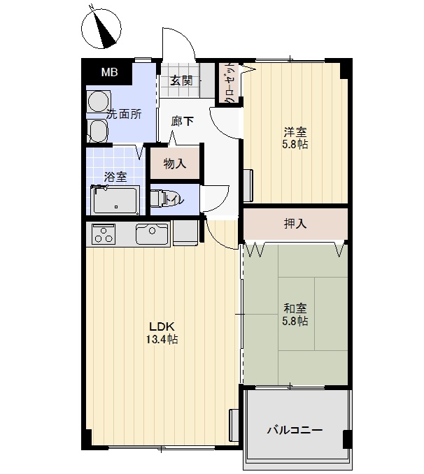 2階の間取り図
