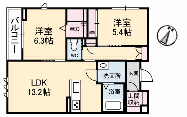 2階の間取り図