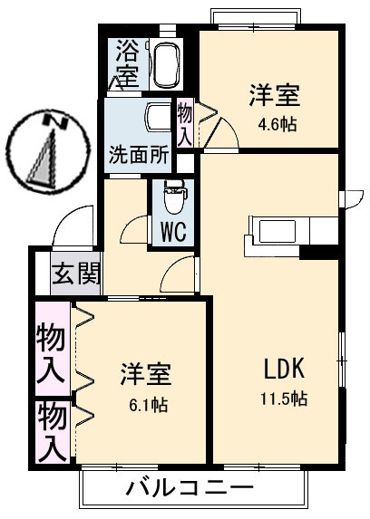 2階の間取り図