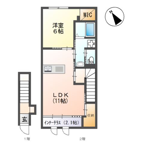 2階の間取り図