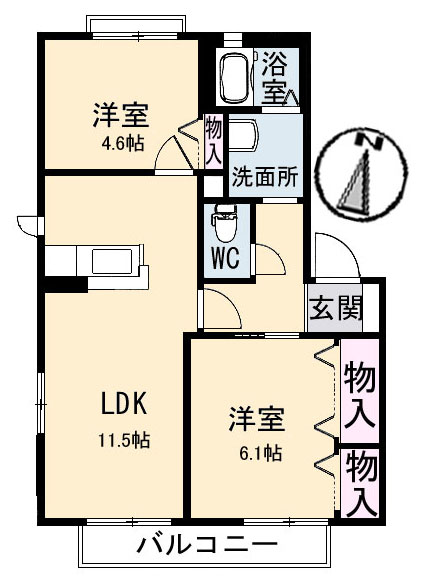 2階の間取り図