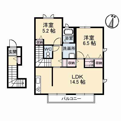 2階の間取り図