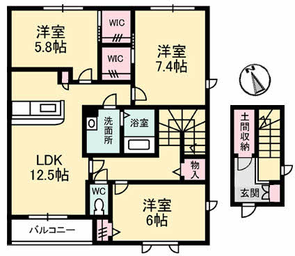 2階の間取り図