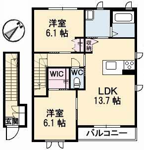 2階の間取り図