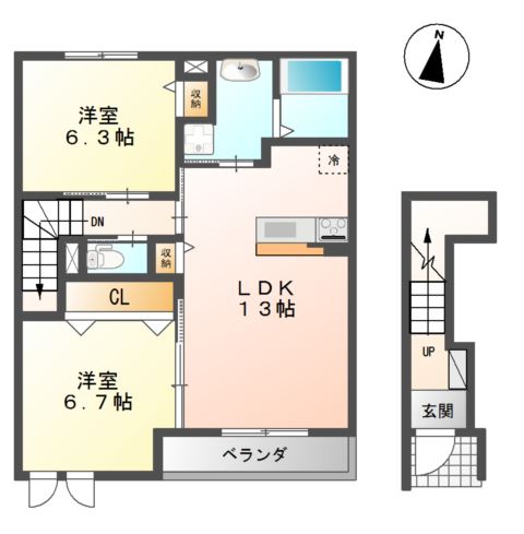 2階の間取り図