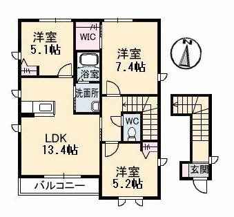 2階の間取り図