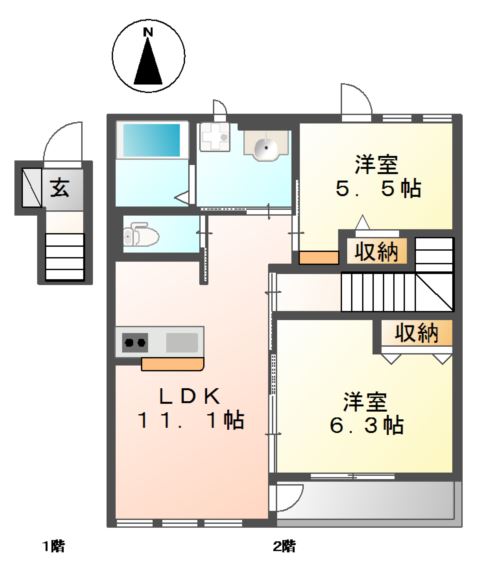 2階の間取り図
