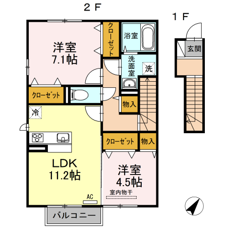 2階の間取り図