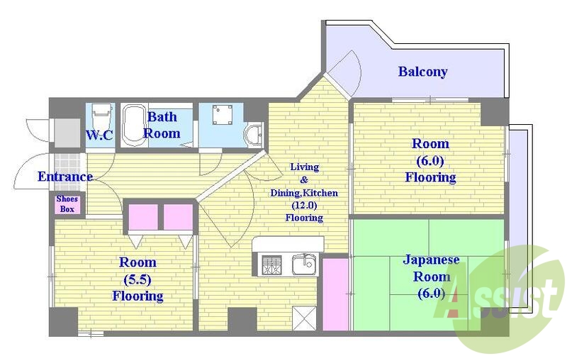 広いリビング、独立キッチンなど、使い勝手の良い間取りです。