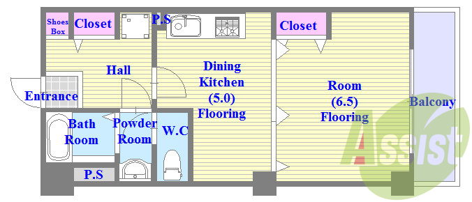 バストイレがセパレート、独立洗面所のある使い易い間取りです。