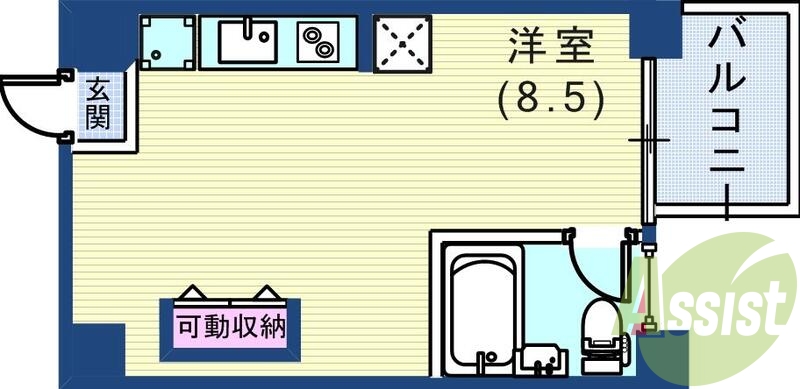 26㎡の1Ｒです。