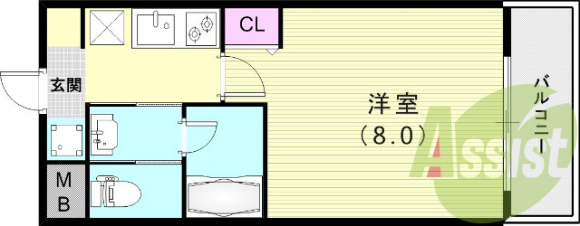 1Ｋ（24.12平米）温水洗浄便座・エアコン・ＩＨコンロ