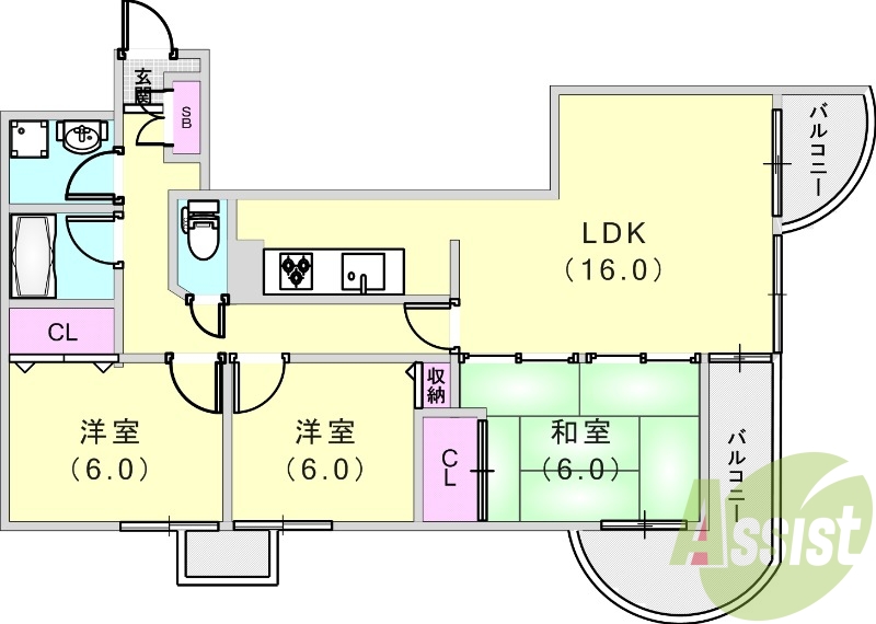 3LDK(79.07平米)　オートロック・収納・眺望良好