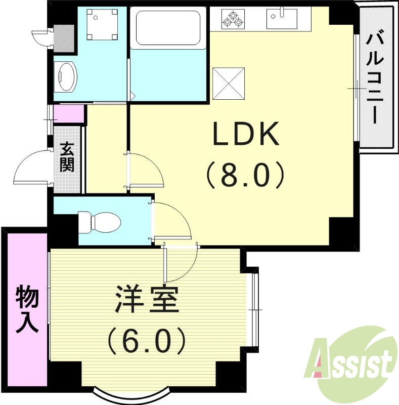 １LＤＫ（42.12平米）３口ガスシステムキッチン・眺望良好