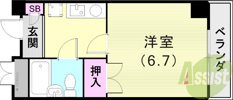 (１R20.37平米)　浴室乾燥機・モニター付きインターホン