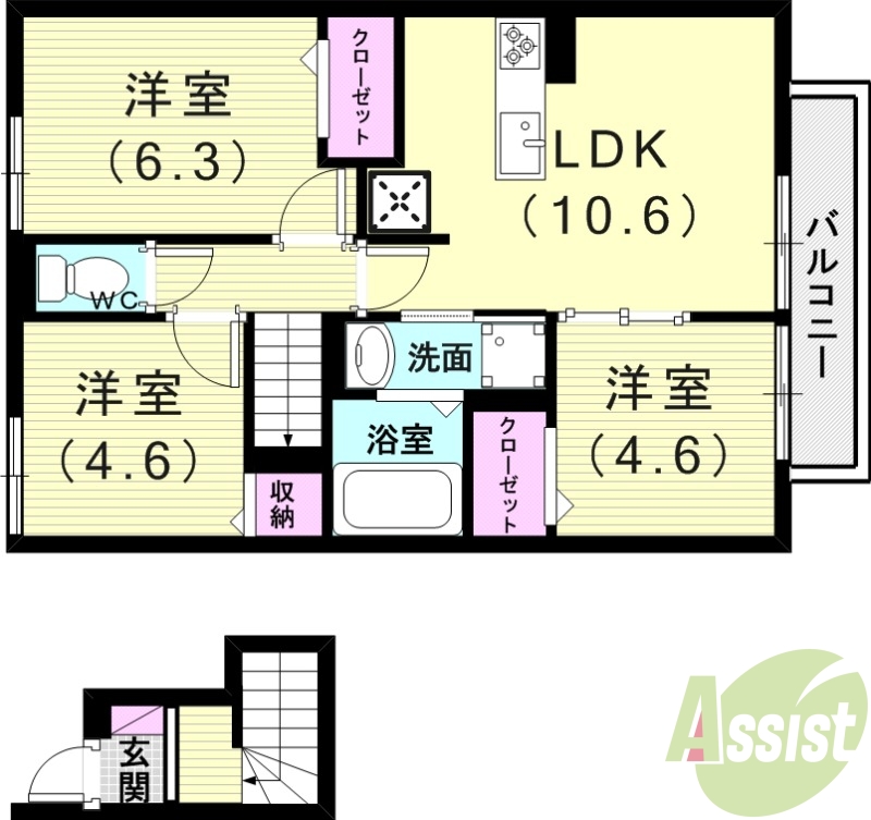 2階の間取り図