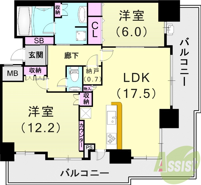 3LDK（72.45㎡）タワーマンション・追い焚き