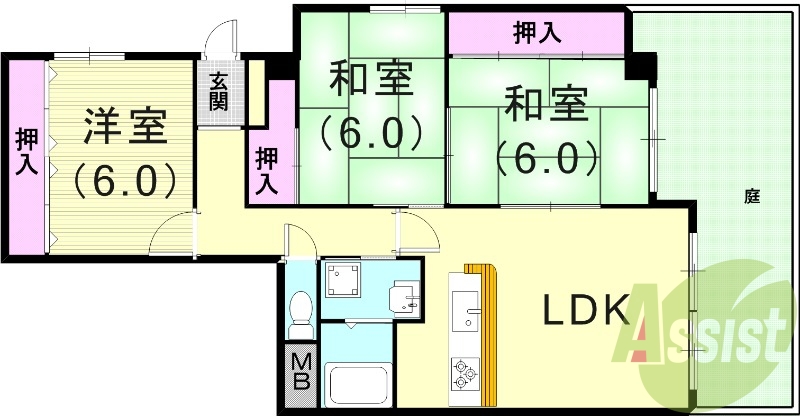 3LDK（83.42平米）カウンターキッチン・収納