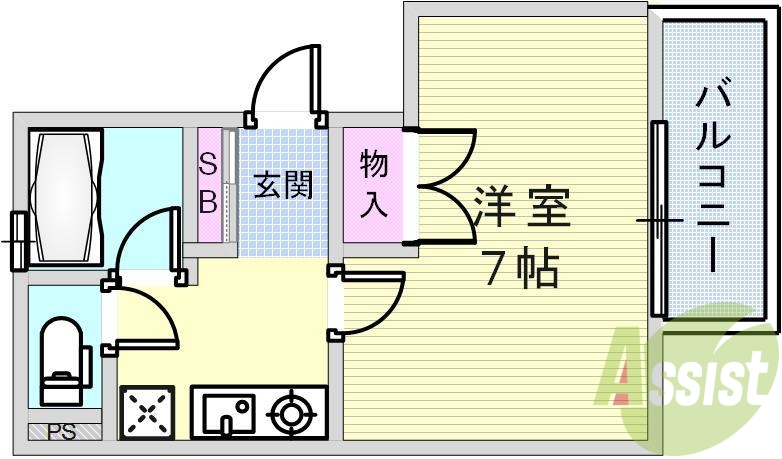セパレートの間取りです。