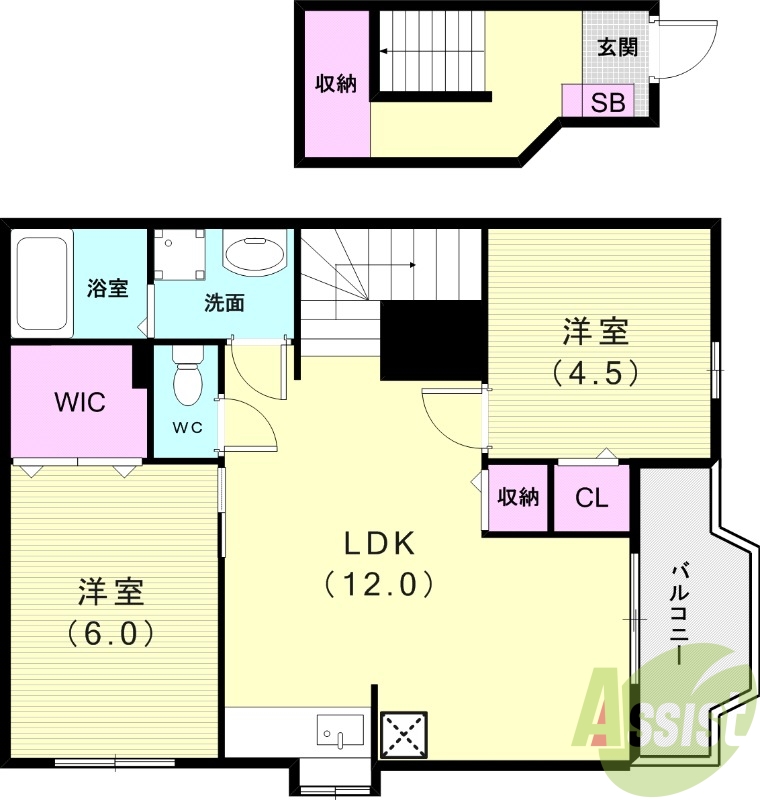 2階の間取り図