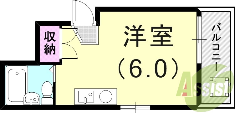 1R(16.41平米）3点ユニット・モニターフォン