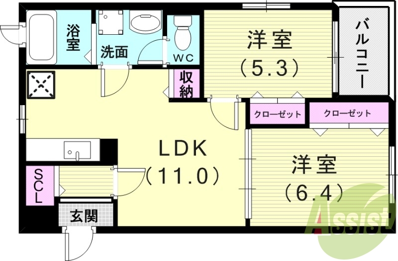 1階の間取り図