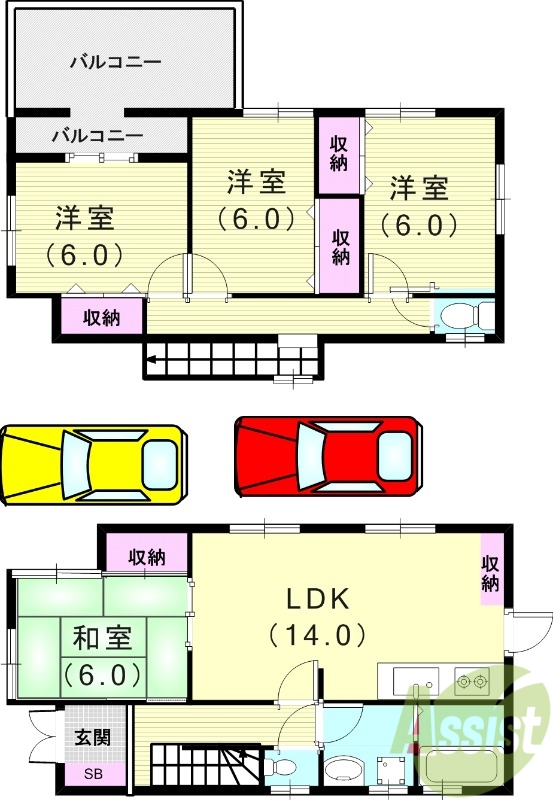 -階の間取り図