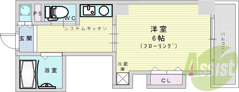 JR環状線福島駅徒歩7分で便利な立地です。インタネット無料