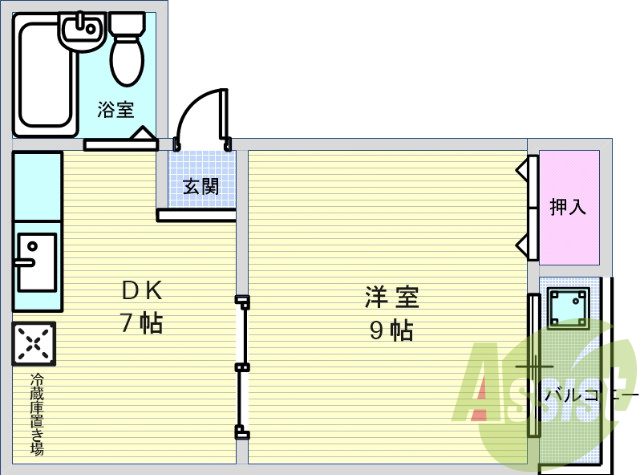 １ＤＫ（30平米）駅近、オール洋室、収納、エアコン