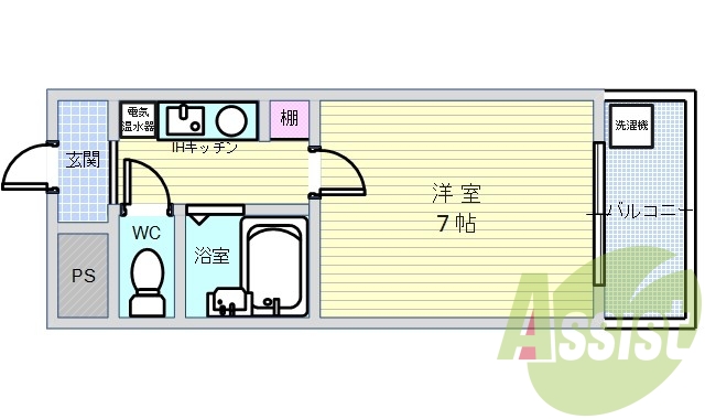 1K（20平米）セパレート IHコンロ オートロック 駅近