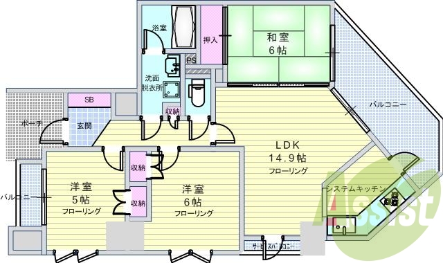３ＬＤＫ（７１．６６平米）