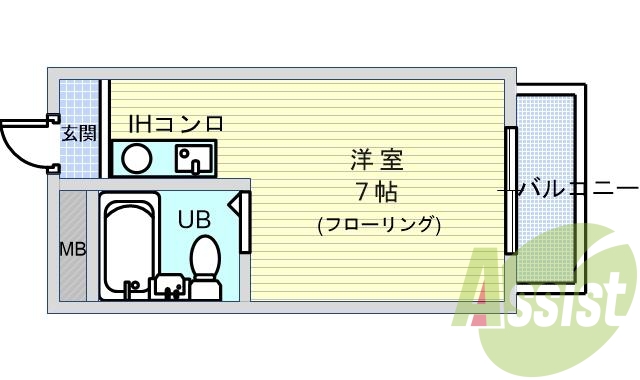 1R(16.28平米)IH・エアコン・TVモニターホン
