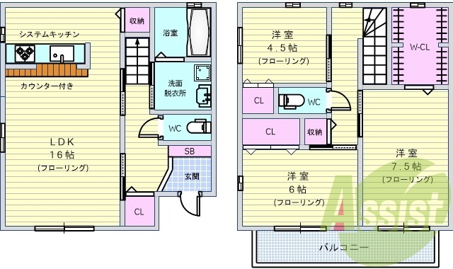 3LDK(92.31平米)システムK・シャンドレ・TVモニタ