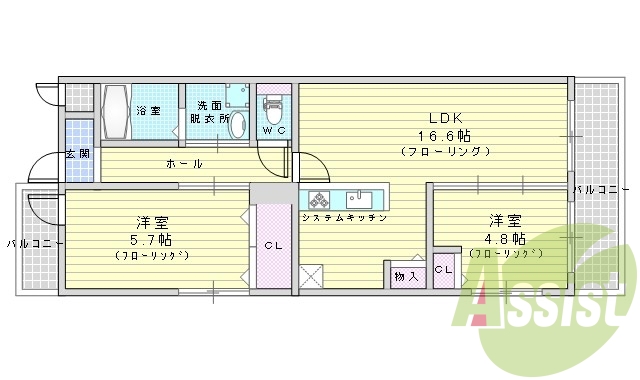 2LDK・築浅・ペット共生型マンション・インターネット無料