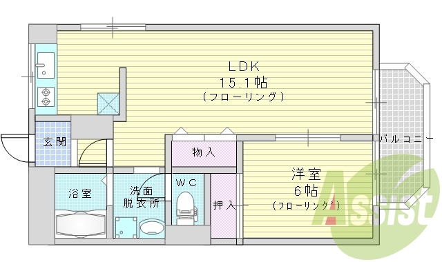 1LDK・セパレート・追い焚き・ウォシュレット・角部屋