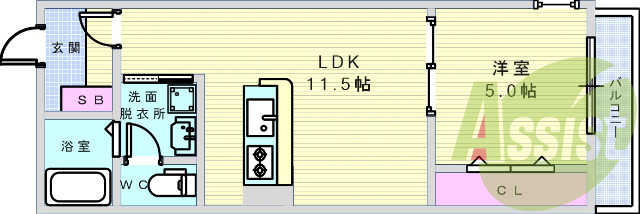1LDK（36.4平米）システムキッチン・TVモニタホン