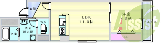 1LDK（36.6平米）システムキッチン・TVモニタホン