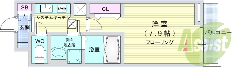1K（26.08平米）追い焚き・浴室乾燥機・洗髪洗面化粧台