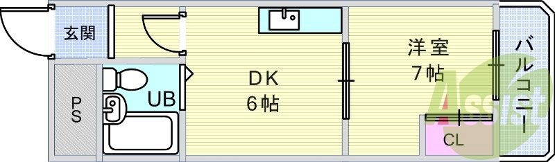 2LDK（６２平米）独立洗面台・室内洗濯機置場・下駄箱・収納