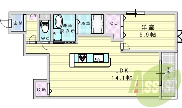 1階の間取り図