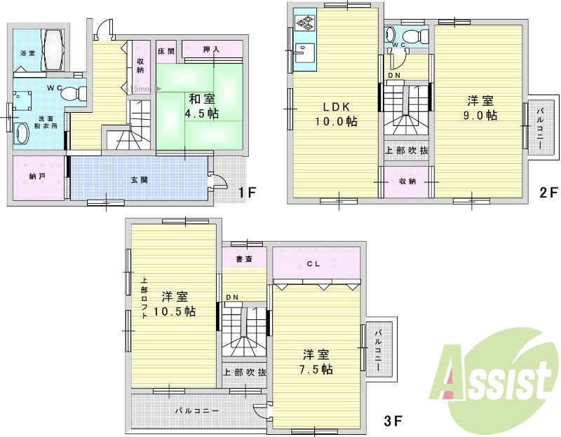 -階の間取り図