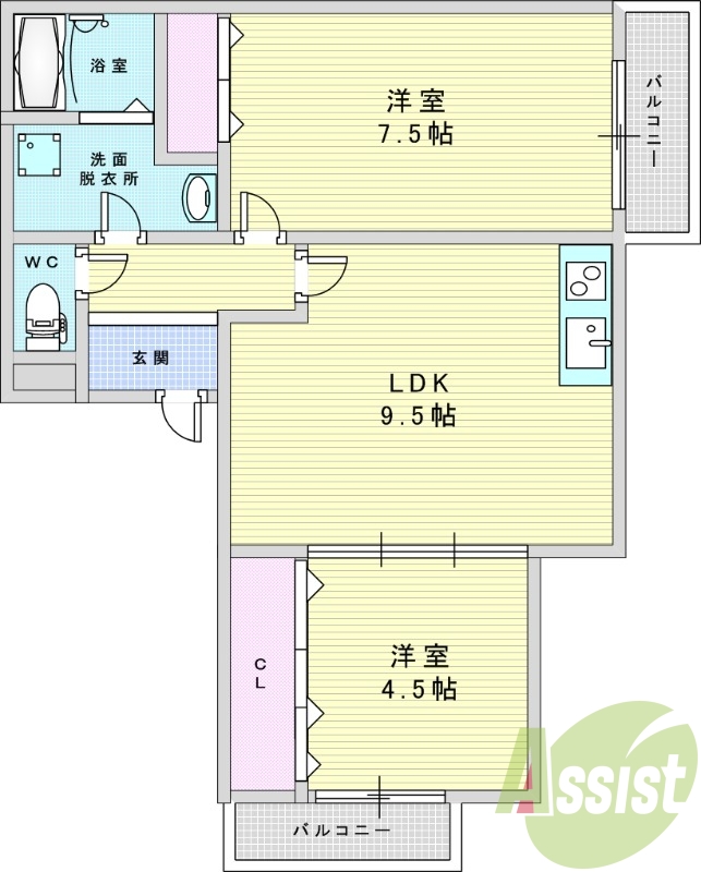 2階の間取り図