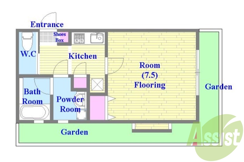 バストイレがセパレート、独立洗面所のある使い易い間取りです。